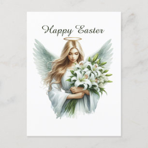 Cartão Postal De Festividades Elegante Felz pascoa Angel