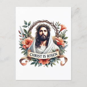 Cartão Postal De Festividades Elegante Felz pascoa Religioso Jesus