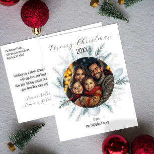 Cartão Postal De Festividades Elegante Festiva Photo Wreath