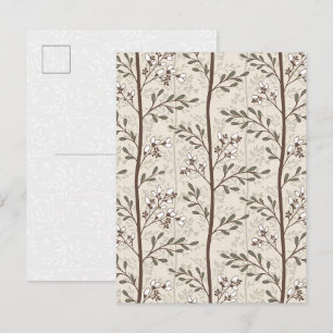 Cartão Postal De Festividades Elegante Floral Pequenos Botões de Flor Arte Posta