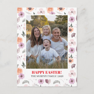 Cartão Postal De Festividades Elegante Foto Colorida Simples de Família de Pásco