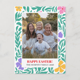 Cartão Postal De Festividades Elegante Foto Colorida Simples de Família de Pásco