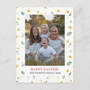 Cartão Postal De Festividades Elegante Foto Colorida Simples de Floral da Famíli