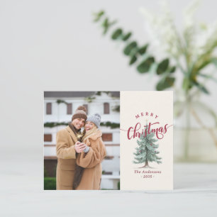 Cartão Postal De Festividades Elegante Foto de Árvore de Natal com Letreiro de F