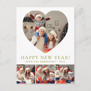 Cartão Postal De Festividades Elegante Foto de Família Feliz Ano Novo 2026 Moder