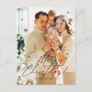 Cartão Postal De Festividades Elegante Foto Moderna Feliz Natal 