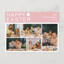 Cartão Postal De Festividades Elegante Modern Blessing Family Cinco fotos