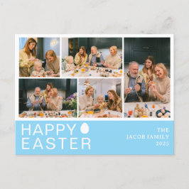 Cartão Postal De Festividades Elegante Modern Blessing Family Cinco fotos