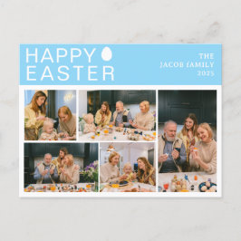 Cartão Postal De Festividades Elegante Modern Blessing Family Cinco fotos