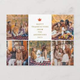 Cartão Postal De Festividades Elegante Moderno Feliz Dia de Ação de Graças Outon