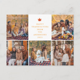 Cartão Postal De Festividades Elegante Moderno Feliz Dia de Ação de Graças Outon