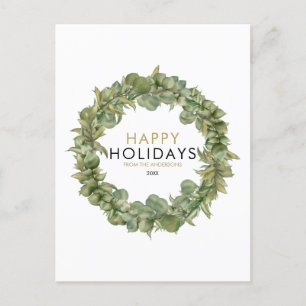 Cartão Postal De Festividades Elegante Moderno Greenerescência Feliz Natal