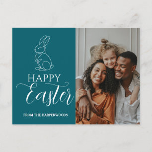 Cartão Postal De Festividades elegante Páscoa moderna de bênção uma foto