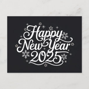 Cartão Postal De Festividades Elegante que Feliz ano novo 2025