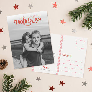 Cartão Postal De Festividades Elegante Script Natal Crianças Negras Foto Natal