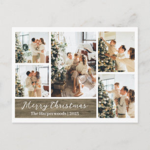 Cartão Postal De Festividades Elegante Texto de Madeira Textura 5 Foto Natal
