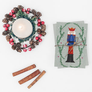 Cartão Postal De Festividades Elegante Tradicional Feliz Natal Quebra-Nozes