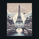 Cartão Postal De Festividades Eleição Parisiense de inverno - Natal na cidade<br><div class="desc">Entra numa terra maravilhosa de inverno parisiense com o nosso cartão de Natal "Elegância de inverno Parisiense". Esta bela carta captura o romance e o encanto de Paris durante a estação festiva. Desde as luzes cintilantes ao longo do Sena até a majestosa Torre Eiffel brilhando com alegria de férias, cada...</div>