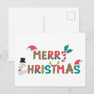 Cartão Postal De Festividades elemento de palavra Natal feliz