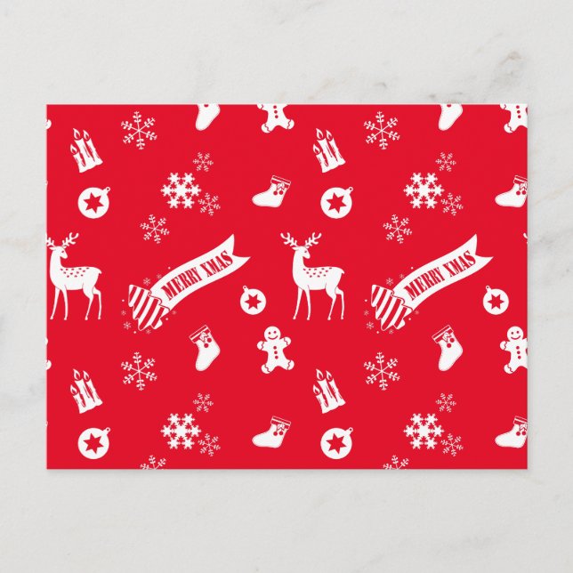 Cartão Postal De Festividades Elementos do Natal (Frente)
