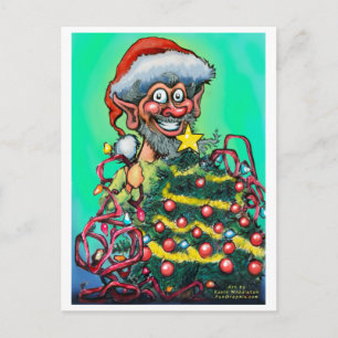 Cartão Postal De Festividades Elf de Natal