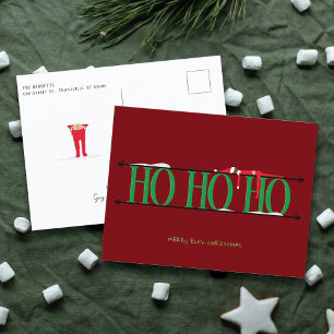 Cartão Postal De Festividades Elf Shenanigans Trouxe Sinal de Ferro Natal