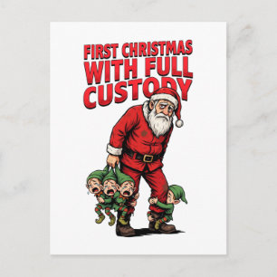 Cartão Postal De Festividades Elfos Guarda Total do Papai Noel Férias Natal Dive