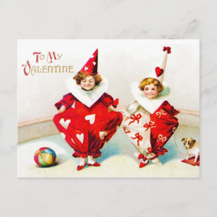 Cartão Postal De Festividades Ellen H. Clapsaddle Pierrot Children Namorados