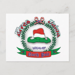 Cartão Postal De Festividades Elves Union Christmas