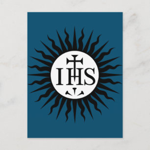 Cartão Postal De Festividades Emblema da Sociedade de Jesus