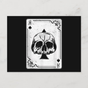 Cartão Postal De Festividades Emo Gothic e Punk Ace of Spades Poker Game