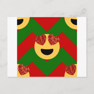 Cartão Postal De Festividades emoji do coração de natal