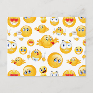 Cartão Postal De Festividades Emoji Pattern