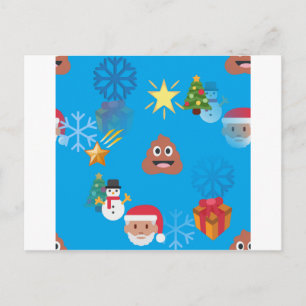 Cartão Postal De Festividades emoji poop christmas