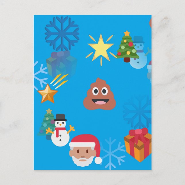 Cartão Postal De Festividades emoji poop christmas (Frente)