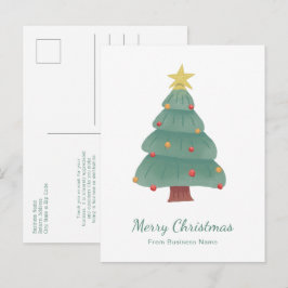 Cartão Postal De Festividades Empresa de Árvore de Natal Verde