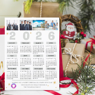 Cartão Postal De Festividades Empresa Empresarial do Calendário Multifotográfico