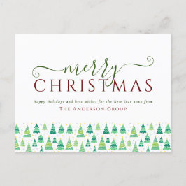 Cartão Postal De Festividades Empresas de árvores de Natal Feliz