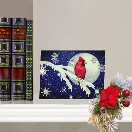 Cartão Postal De Festividades Enchanted Forest Cardinal Holiday Postcard