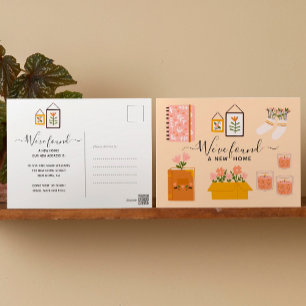 Cartão Postal De Festividades Encontramos Nova Casa, Bonita, Namorada, Elementos