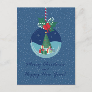 Cartão Postal De Festividades Enfeite de Natal Cartão com Árvore e Presentes