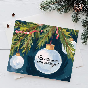 Cartão Postal De Festividades Enfeite de Natal com Texto Personalizado