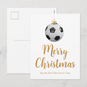 Cartão Postal De Festividades Enfeite de Natal de Futebol Personalizado Feliz Na