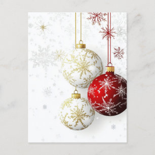 CARTÃO POSTAL DE FESTIVIDADES ENFEITES DE FERIADO VERMELHO / OURO #2