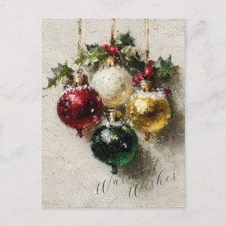 Cartão Postal De Festividades Enfeites de Natal Antigos