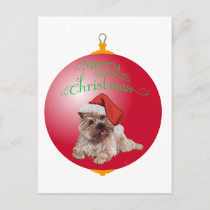 Cartão Postal De Festividades Enfeites de Natal de Cairn Terrier