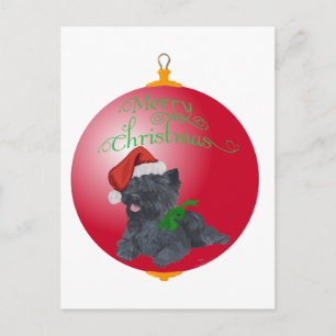 Cartão Postal De Festividades Enfeites de Natal de Cairn Terrier