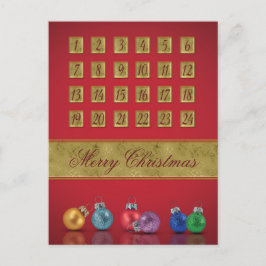 Cartão Postal De Festividades Enfeites de natal de Calendário Avançados