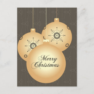 Cartão Postal De Festividades Enfeites de natal de Destaques Pretos Dourados Cas