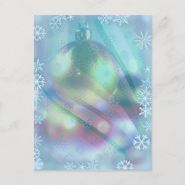 Cartão Postal De Festividades ENFEITES DE NATAL e NEVES por SHARON SHARPE (Frente)